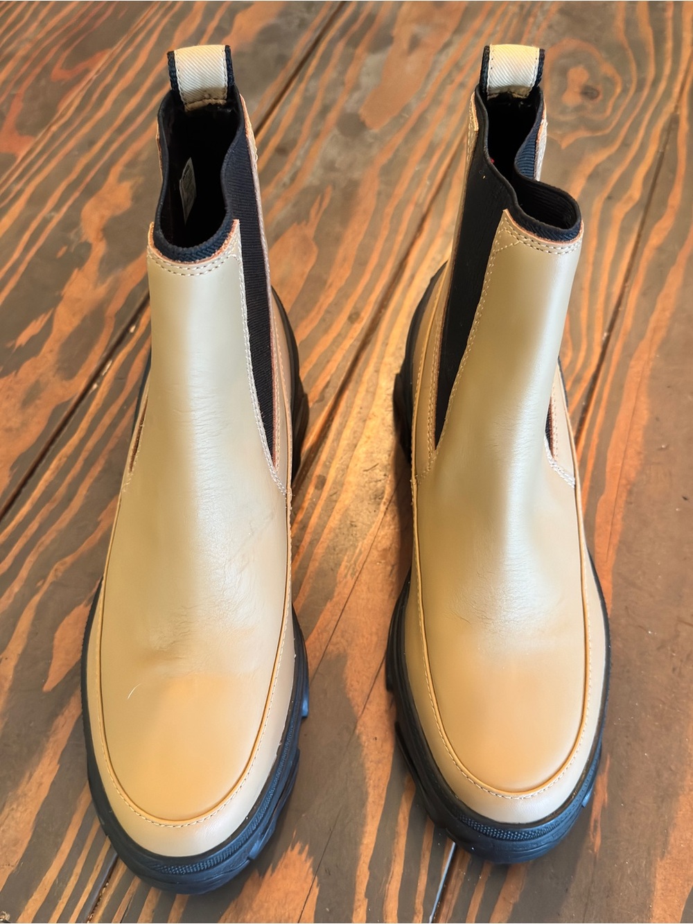 Sorel Brex Waterproof Chelsea Boots Tawny Buff Black Chunky Platform Size 9 NWOB - Picture 3 of 6